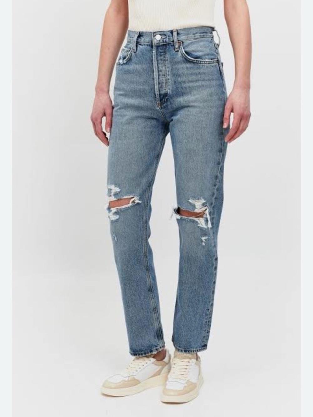 NWT Agolde Jeans Lana Mid Rise Vintage Straight Leg Women’s 26 Distressed